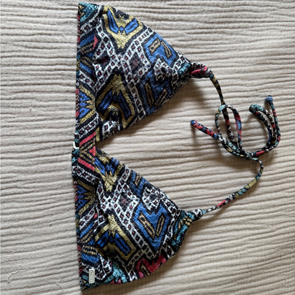 Roxy Multicolor Geometric Reversible Triangle Bikini Top